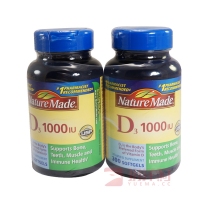 美国直邮 Nature Made莱萃美维生素D3 1000IU 促进钙吸收 300粒
