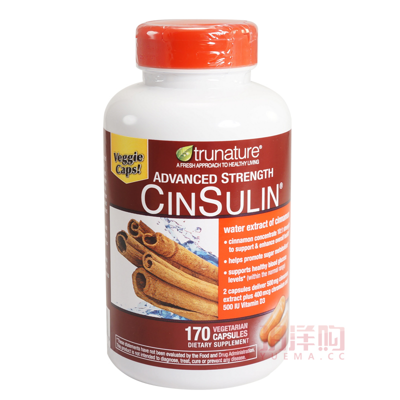 TruNature CinSulin 肉桂+酵母铬 降血糖胶囊 170粒